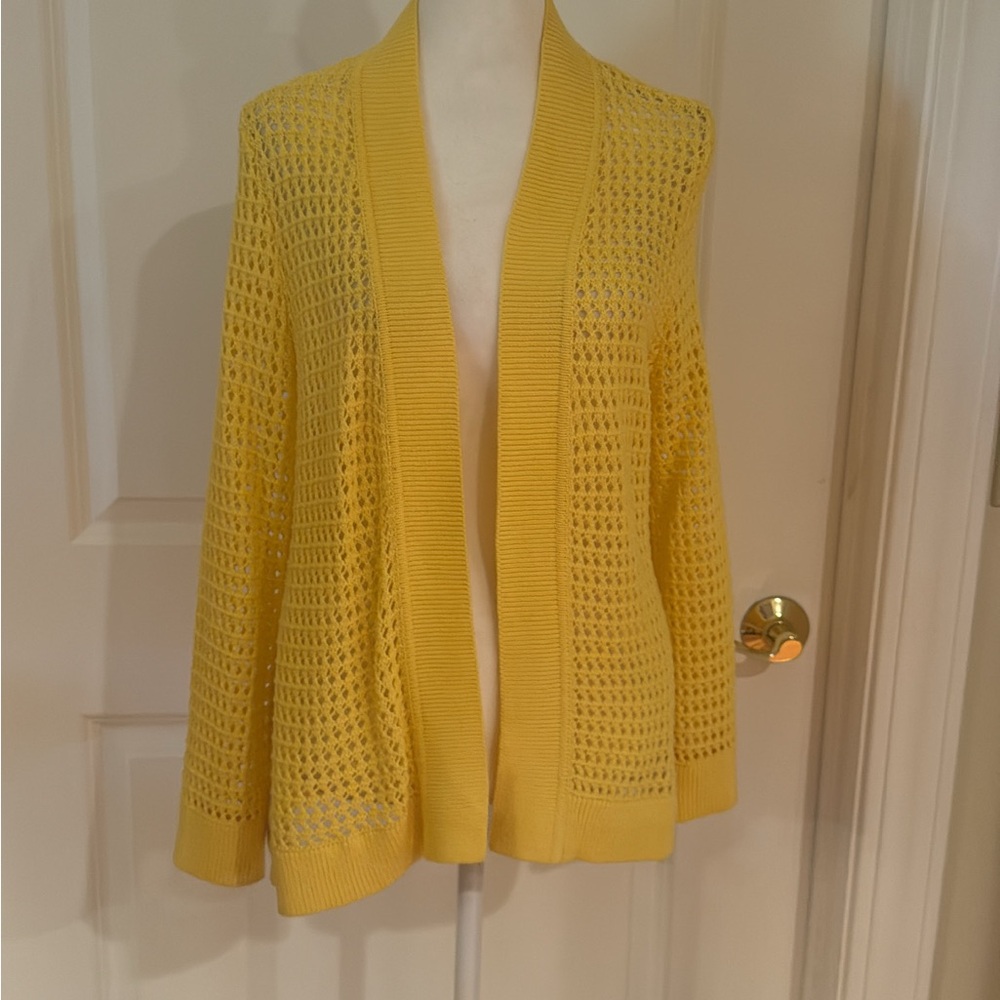 89th & Madison Yellow Open-Front Cardigan